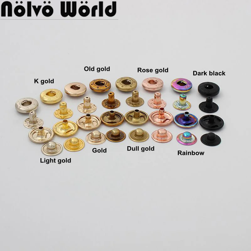 Snap Fastener Set - 20-100 Takım Gökkuşağı 12mm 10 Renk