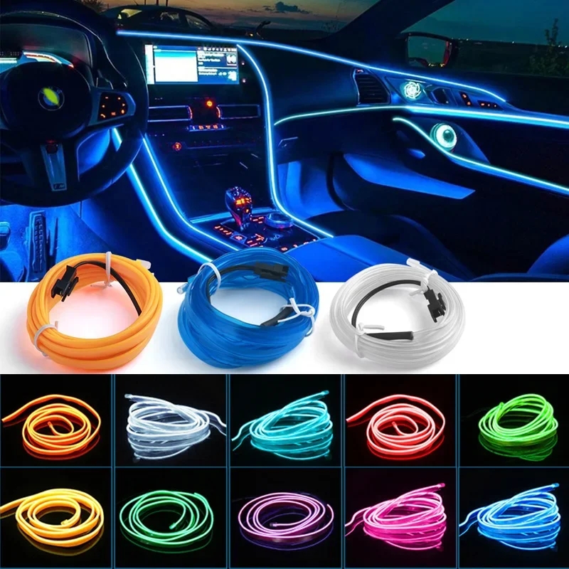 Led El Wire - 1M/3M/5M araba iç Led dekoratif lamba