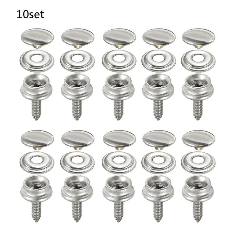 Snap Fastener Set - 10 takım paslanmaz çelik dokunarak çıtçıt